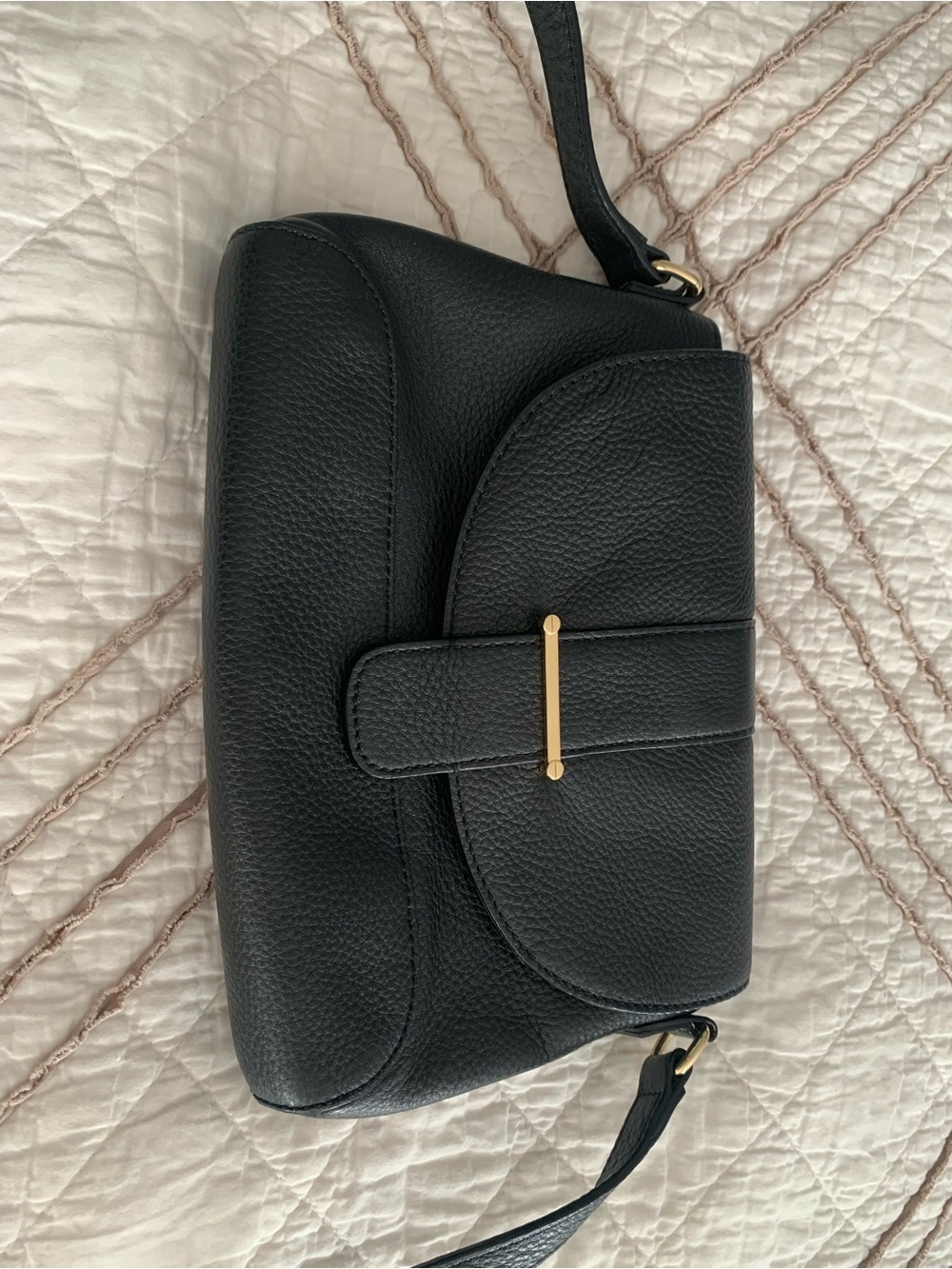 Talbots Black Pebbled Leather Shoulder Bag